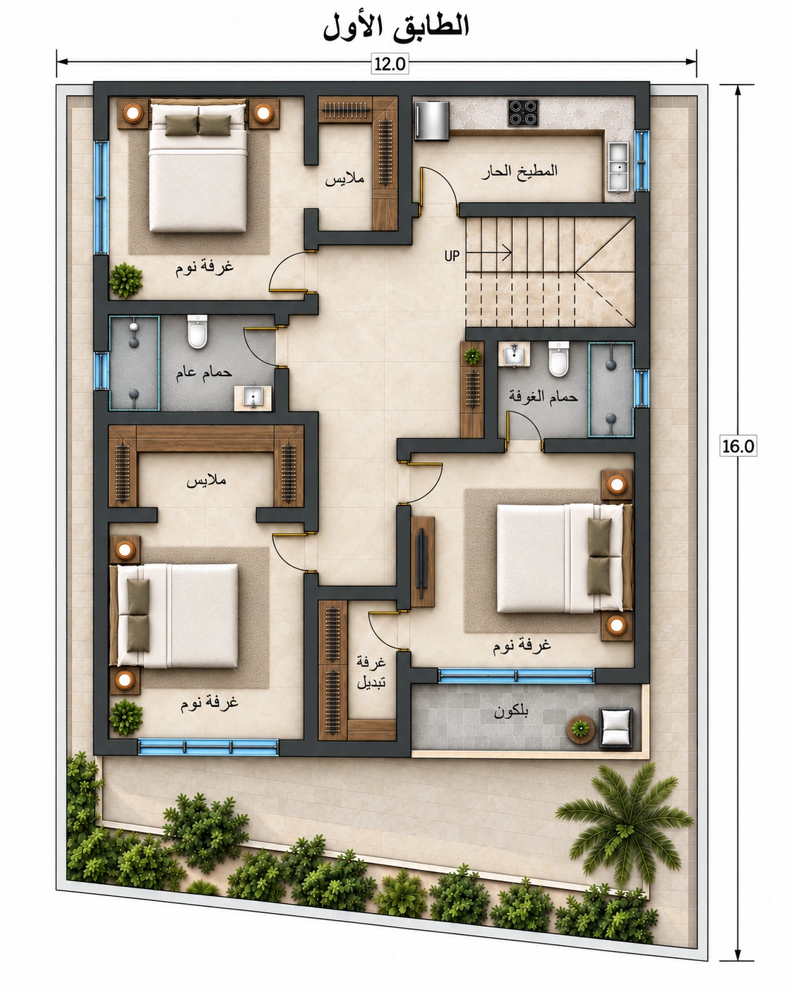 Corner House — first floor plan