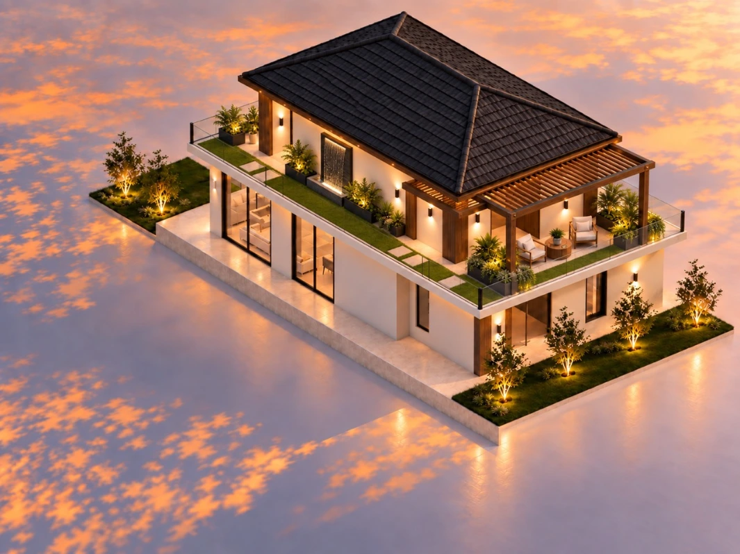 American House 200 m² exterior overview